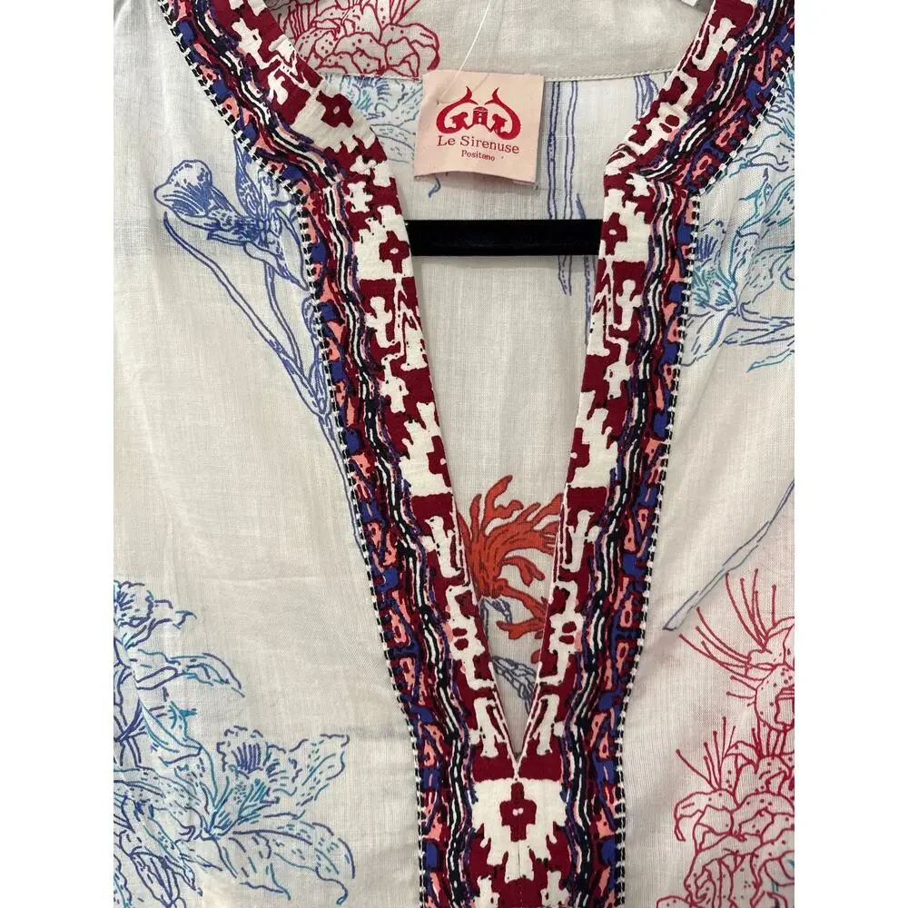 Le Sirenuse Positano Cotton Cover Up Caftan Size 42 IT (M)